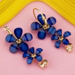 Arihant Blue Handcrafted Floral Drop Earrings 35293