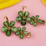 Arihant Green Handcrafted Floral Drop Earrings 35295