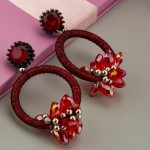Arihant Red Handcrafted Circular Drop Earrings 35301