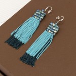 Arihant Blue Silver Plated Beaded And Tasselled Handcrafted Contemporary Drop Earrings 35315