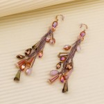 Arihant Peach Coloured And Beige Beaded Handcrafted Drop Earrings 35324
