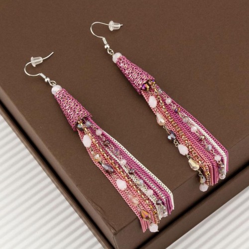 Arihant Pink Silver Plated Beaded And Tasselled Ha...