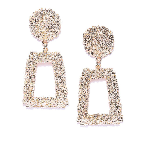 Arihant Gold Toned Gold-Plated Geometrical Drop Earrings