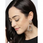 Arihant Gold Toned Gold-Plated Geometrical Drop Earrings