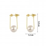 Arihant Stainless Steel Gold Plated Contemporary Pearl Hanging Earrings