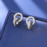 Arihant Silver Plated Stainless Steel Circular CZ Studded Roman Numerals Hoop Earrings
