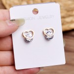 Arihant Rose Gold Plated Stainless Steel CZ studded Heart Themed Stud Earrings