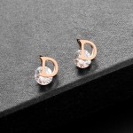 Arihant Rose Gold Plated Stainless Steel CZ studded Alphabetical Letter "D" Stud Earrings