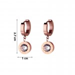 Arihant Rose Gold Plated Stainless Steel Circular CZ Studded Roman Numerals Drop Earrings