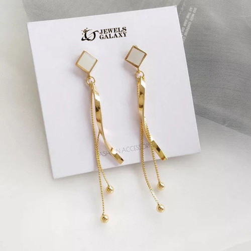 Arihant Gold Plated Trending Korean Curve and Drop Earrings