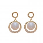 Arihant Gold Plated Amazing Korean Circle of Life AD-Pearl Drop Earrings