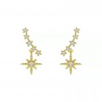 Arihant Gold Plated Trending Korean Shuriken and Stars Ear Cuffs Style Drop Earrings