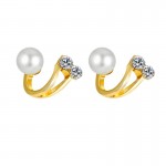 Arihant Gold Plated Korean AD and Pearl Quirky Stud Earrings