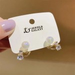Arihant Gold Plated Korean AD and Pearl Quirky Stud Earrings