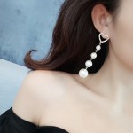 Arihant Gold Plated Korean AD and Pearl Heart themed Drop Earrings
