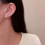 Arihant Gold Plated Fashionable Korean Butterfly Pearl Stud Earrings