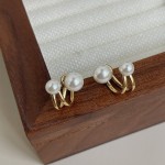 Arihant Gold Plated Korean Stunning Dual Pearl Stud Earrings