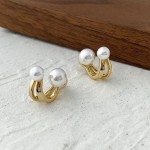 Arihant Gold Plated Korean Stunning Dual Pearl Stud Earrings