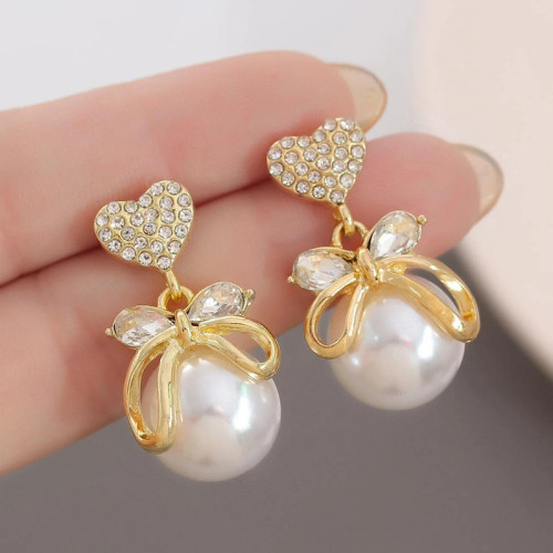 Arihant Gold Plated Korean AD Heart themed Pearl D...