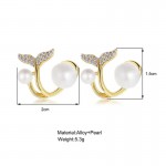 Arihant Gold Plated Korean AD Pearl Mermaid themed Stud Earrings