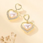 Arihant Gold Plated Korean Marvelous Dual Hearts Pearl Drop Earrings