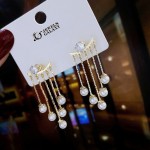 Arihant Gold Plated Korean AD and Pearl Contemporary Drop Earrings