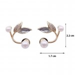 Arihant Gold Plated Fashionable Korean Leaf inspired Pearl Drop Earrings