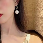 Arihant Gold Plated Beautiful Korean AD and Pearl White Circle of Life Drop Earrings