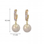 Arihant Gold Plated Beautiful Korean AD and Pearl Off White Circle of Life Drop Earrings