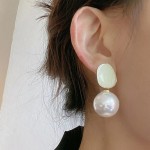 Arihant Gold Plated Fashionable Korean Circle of Life White Pearl Drop Earrings