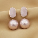 Arihant Gold Plated Fashionable Korean Circle of Life Pink Pearl Drop Earrings
