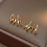 Arihant Gold Plated Trendy Korean Earcuff with Claw Themed Stud Earrings