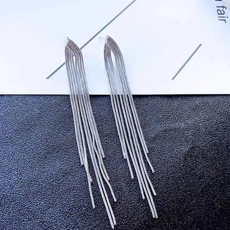 Arihant Silver Plated Beautiful Korean Chain Tassel Earrings