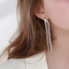 Arihant Silver Plated Beautiful Korean Chain Tassel Earrings