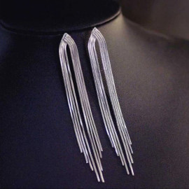 Arihant Silver Plated Beautiful Korean Chain Tassel Earrings