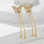Arihant Gold Plated Beautiful AD Butterfly Korean Drop Earrings