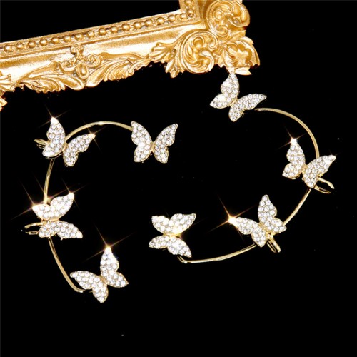 Arihant Gold Plated Korean Ear Cuffs With Butterfl...