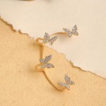 Arihant Gold Plated Korean Ear Cuffs With Butterfly Stud Earrings