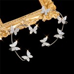 Arihant Silver Plated Korean Ear Cuffs With Butterfly Stud Earrings