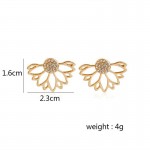 Arihant Gold Plated Korean Floral Ear Cuff with AD pin Stud Earrings 