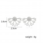 Arihant Silver Plated Korean Floral Ear Cuff with AD pin Stud Earrings 