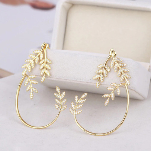 Arihant Gold Plated Korean Ear Cuffs With Leaf The...