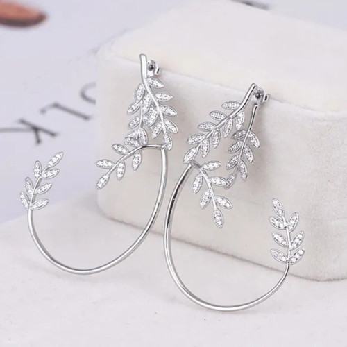 Arihant Silver Plated Korean Ear Cuffs With Leaf T...