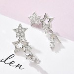 Arihant Silver Plated Beautiful Korean Stars themed Stud Earrings