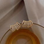 Arihant Gold Plated Korean 8 Lines AD Studded Stud Earrings