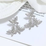 Arihant Silver Plated Beautiful Triple Butterflies Korean Stud Earrings