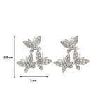 Arihant Silver Plated Beautiful Triple Butterflies Korean Stud Earrings