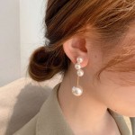 Arihant Gold Plated Korean Pearl Studded Chain Drop Earrings