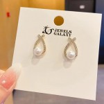 Arihant Gold Plated Trending Korean Full Stone Quirky Pearl Stud Earrings