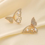 Arihant Gold Plated Korean AD Studded Ear Cuff With Butterfly Stud Earrings
